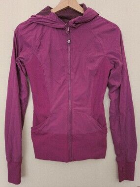 Lululemon In Flux Reverible Hoodie Jacket Regal Plum Thumb Holes Sz 6